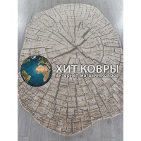 Турецкий ковер Safir 00839 Серый-коричневый овал
